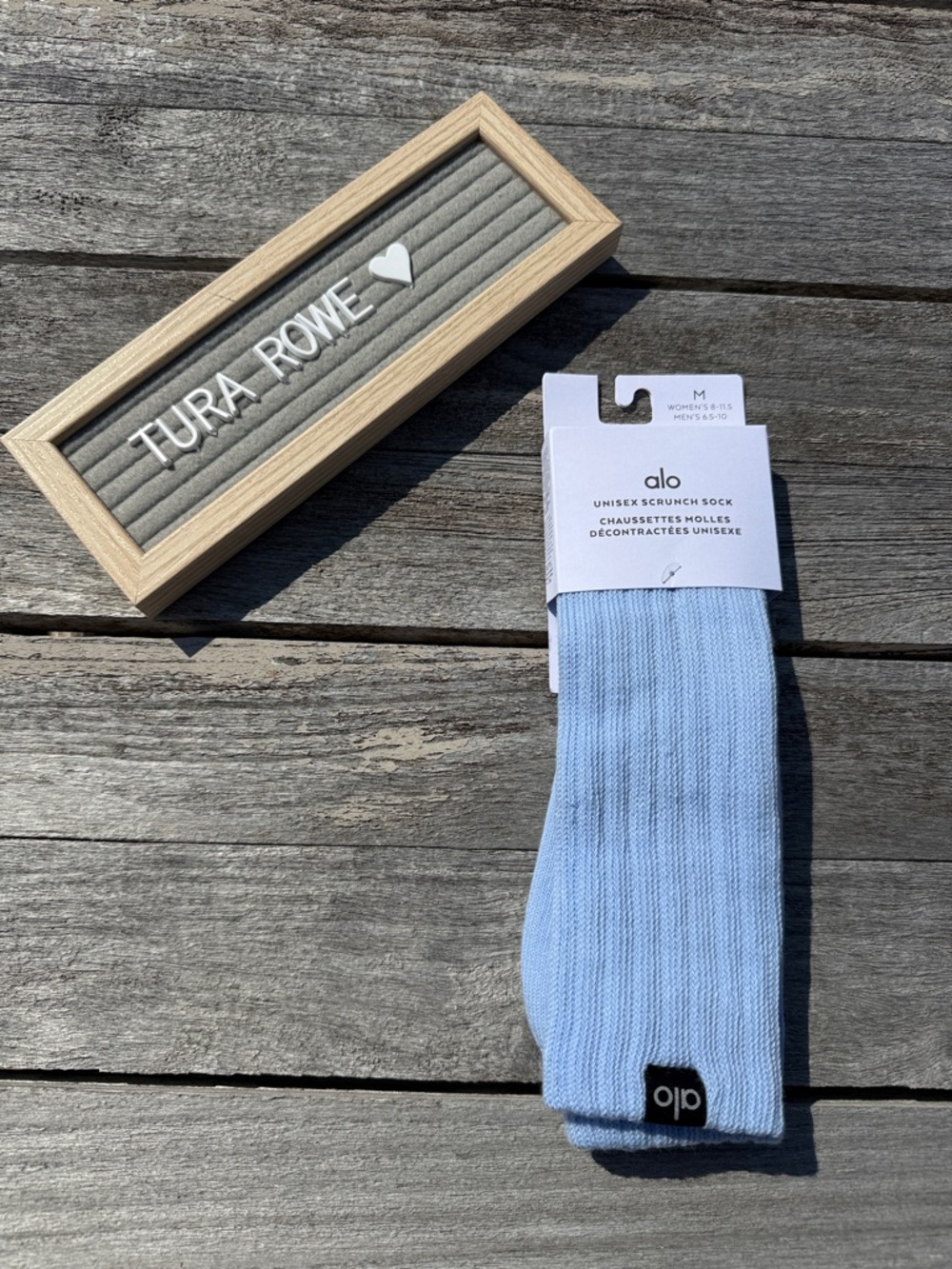 💙 Alo Yoga Unisex Scrunch Sock Seashell Blue – Size M – NWT